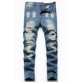 thumbnail image 1 of Keevoom Boys Skinny Fit Ripped Distressed Stretch Slim Washed Jeans, 1 of 5
