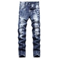 thumbnail image 1 of Keevoom Boys Skinny Fit Ripped Distressed Stretch Slim Washed Jeans, 1 of 5