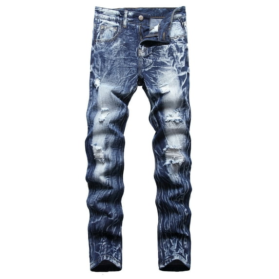 Keevoom Boys Skinny Fit Ripped Distressed Stretch Slim Washed Jeans