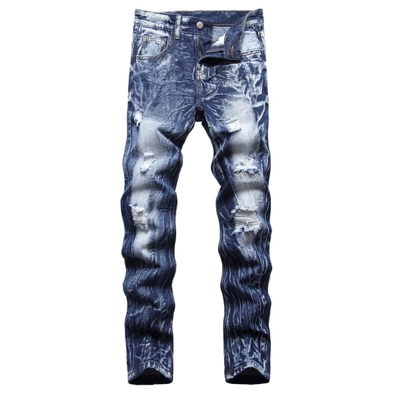 Keevoom Boys Skinny Fit Ripped Distressed Stretch Slim Washed Jeans