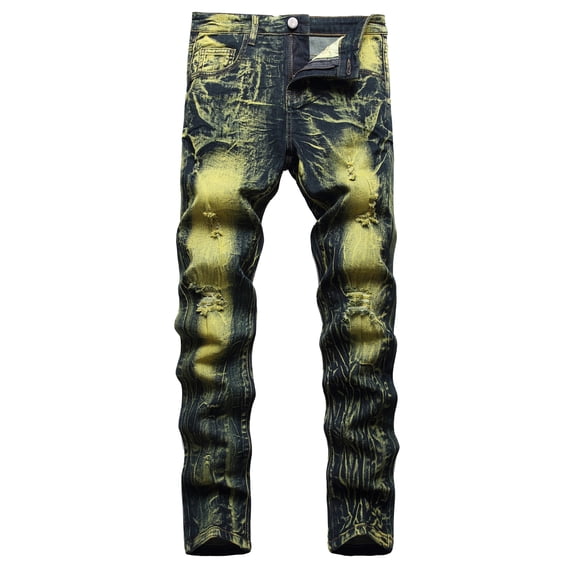 Keevoom Boys Skinny Fit Ripped Distressed Stretch Slim Washed Jeans