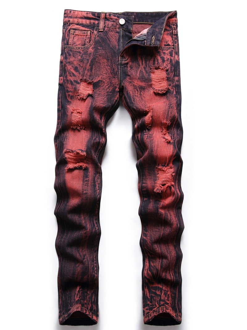 Keevoom Boys Skinny Fit Ripped Distressed Stretch Slim Washed