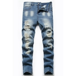 Men's Denim Pants Zip Off Casual Stretch Skinny Jeans Color