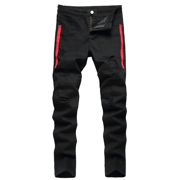 Keevoom Boys Skinny Fit Ripped Distressed Stretch Slim Washed Jeans