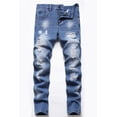 thumbnail image 1 of Keevoom Boys Skinny Fit Ripped Distressed Stretch Slim Washed Jeans, 1 of 5