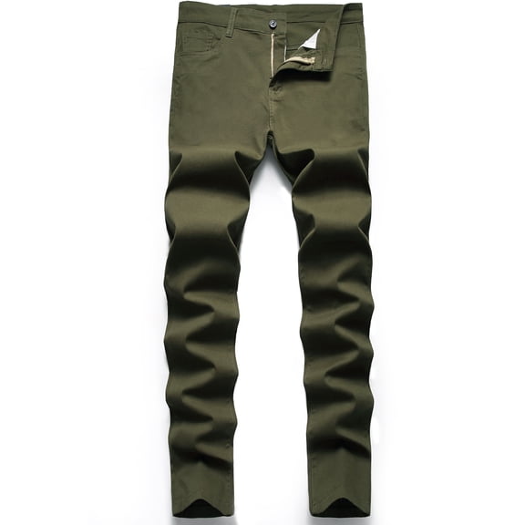 Keevoom Casual Chino Pants for Men Stretch Slim Flat Front Dress Pants