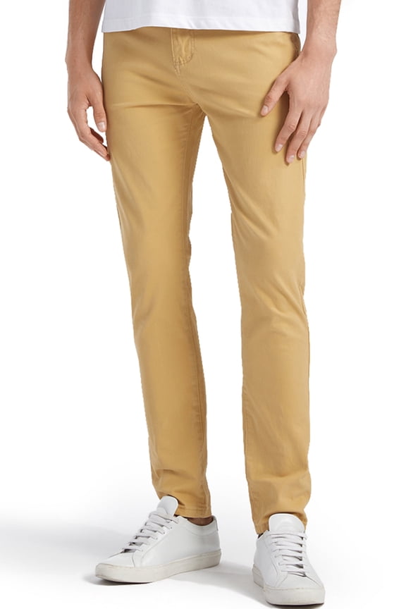 Casual Chino Pants for Men Stretch Slim Flat Front Dress Pants