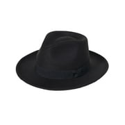 Keevoom Fedora Hats for Men Women Vintage Wide Brim Felt Panama Hats Dress Hat with Bow Belt
