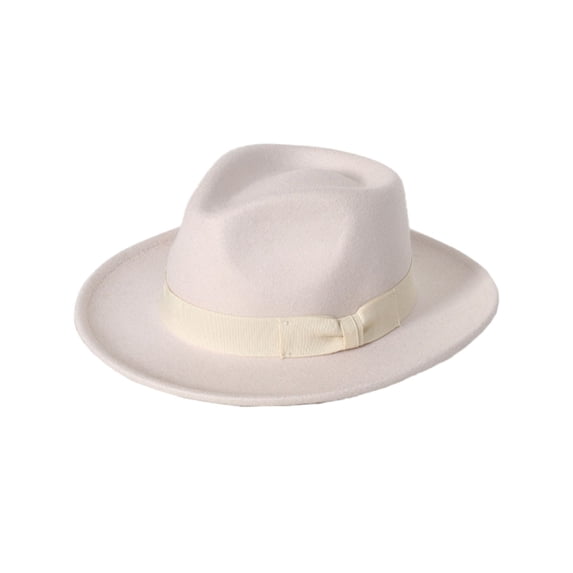 Keevoom Fedora Hats for Men Women Vintage Wide Brim Felt Panama Hats Dress Hat with Bow Belt