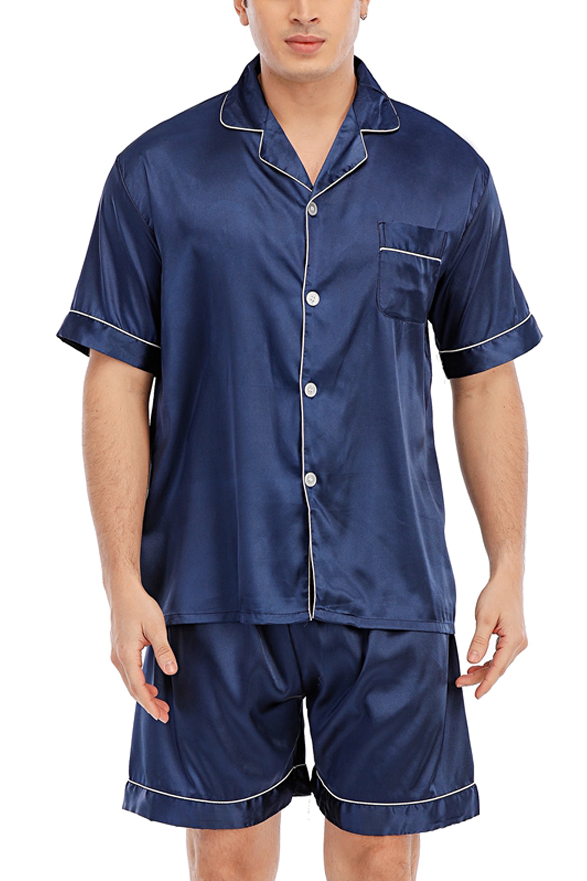 Satin Pajamas Button Up Pajamas Short Sleeve Amazon Ladies Pajamas