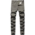 thumbnail image 1 of Keevoom Mens Slim Fit Dress Pants Casual Stretch Flat-Front Plaid Chinos Pants, 1 of 6