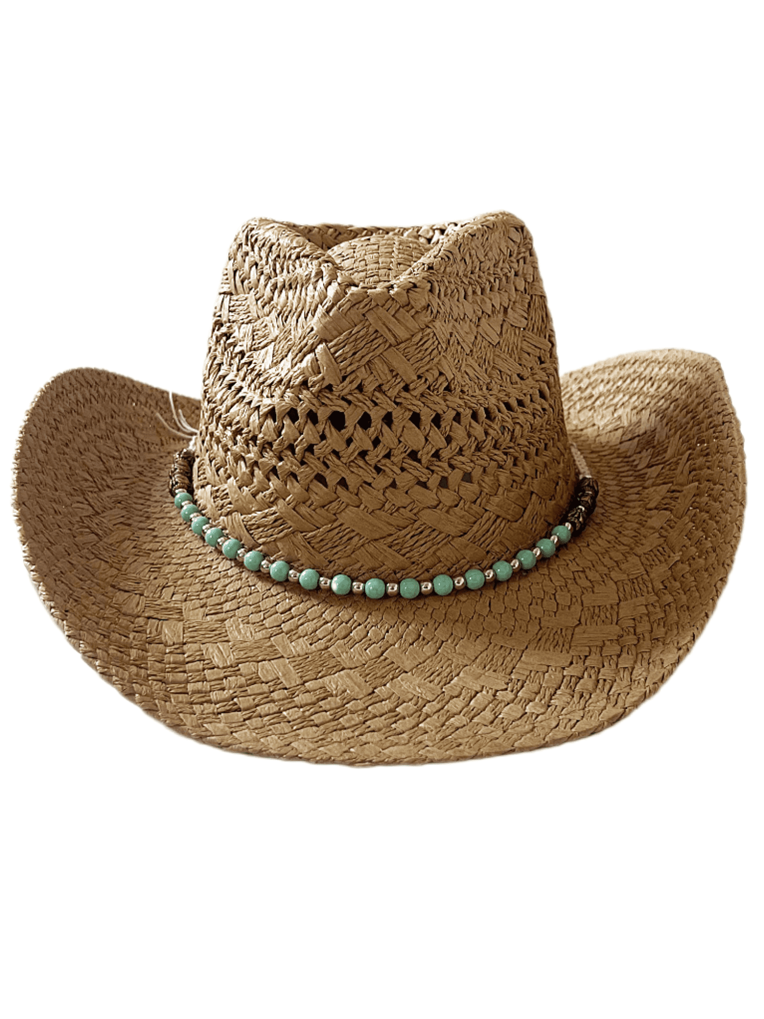Keevoom Straw Cowboy Hats for Women Men Vintage Beach Sunshade Hat With ...