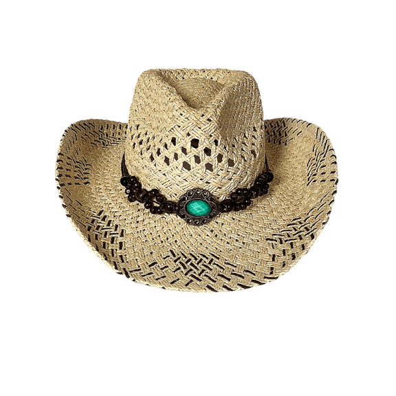 Keevoom Straw Cowboy Hats for Women Men Wide Rolled Brim Western Straw Hat Sun Hat
