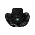 thumbnail image 1 of Keevoom Straw Cowboy Hats for Women Men Wide Rolled Brim Western Straw Hat Sun Hat, 1 of 1