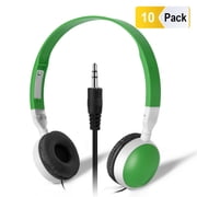 Keewonda Bulk Wired Headphones Comfortable 10 Pack Headsets for Kids School Classroom