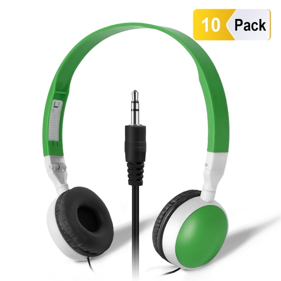 Keewonda Bulk Wired Headphones Comfortable 10 Pack Headsets for Kids School Classroom