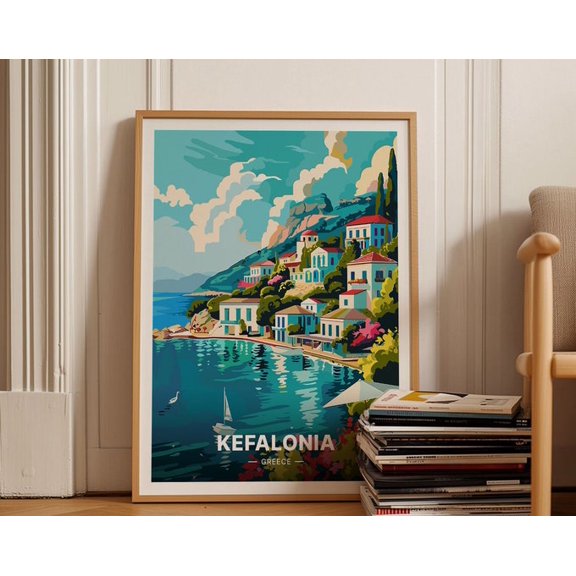 Kefalonia Greece Wall Art Print, Unframed Paper Poster 8x10in