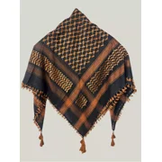 Keffiyeh Shemagh Brown Arab Scarf All Original Made In Palestine Kufiya
