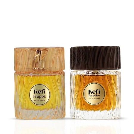 Kefi Paradise & Kefi Frappe Eau de Parfum Spray 100ML (3.4 OZ) By Elite Risala (Bundle)