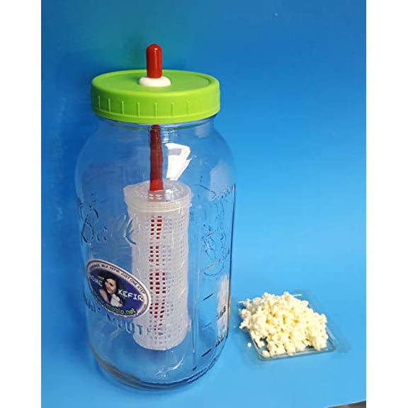 Kefir Fermenter 1.5L/50oz for RAPID Homemade Kefir with DOUBLE AMOUNT of KEFIR GRAINS for Rapid Fermentation$$Home Decor, Kitchen, & Other
