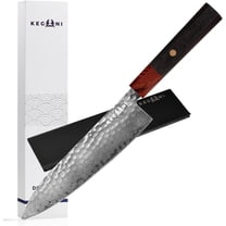 Kegani 8" Damascus Chef Knife, 67 Layers VG-10 Japanese Chef Knife Natural Hammered Japanese Knife Japanese Rosewood Full Tang Handle