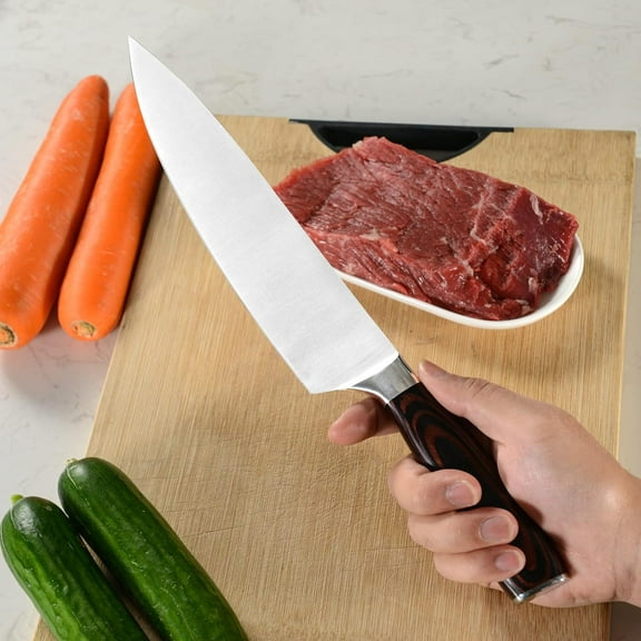 Kegani Japanese Chef Knife 8" Chefs Knife - High Carbon Stainless Steel Knife Kitchen Cooking Knife - Rosewood FullTang Sharp Knife With Sheath & Case