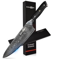 Kegani Japanese Chef Knife-8 inch Chef knife - Japanese VG10 Steel 67 Layer Damascus Knife with G10 Handle-Gift Box & Sheath(8''Chef Knife)
