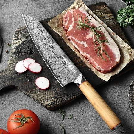 Kegani Kiritsuke Knife - 8 Inch Professional Japanese Chef's Knife, 67 Layers AUS-10 Damascus Steel Kitchen Ultra-Sharp Knife - D-Shaped Handle (8 Inch Kiritsuke Knife)