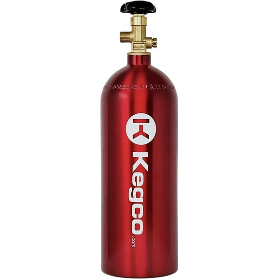Kegco 3PB5-RED 5 lb. Aluminum Co2 Tank with Electric Red Epoxy Finish