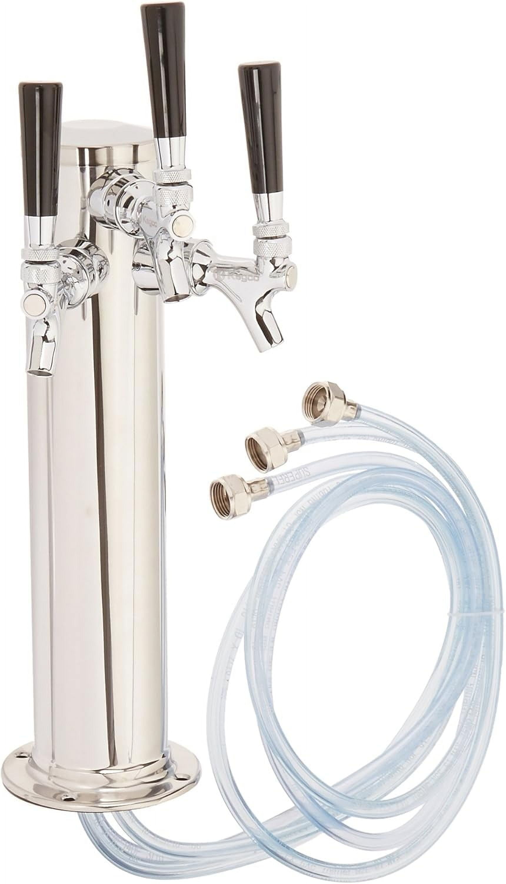 Kegco KC 493S-CFSL Standard Beer Faucet - Forged Brass With Chrome Finish & Stainless Steel Lever, For Kegerators & Draft Systems