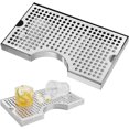 Kegerator Beer Drip Tray, 304 Stainless Steel Keg Drip Trays with 4 Non