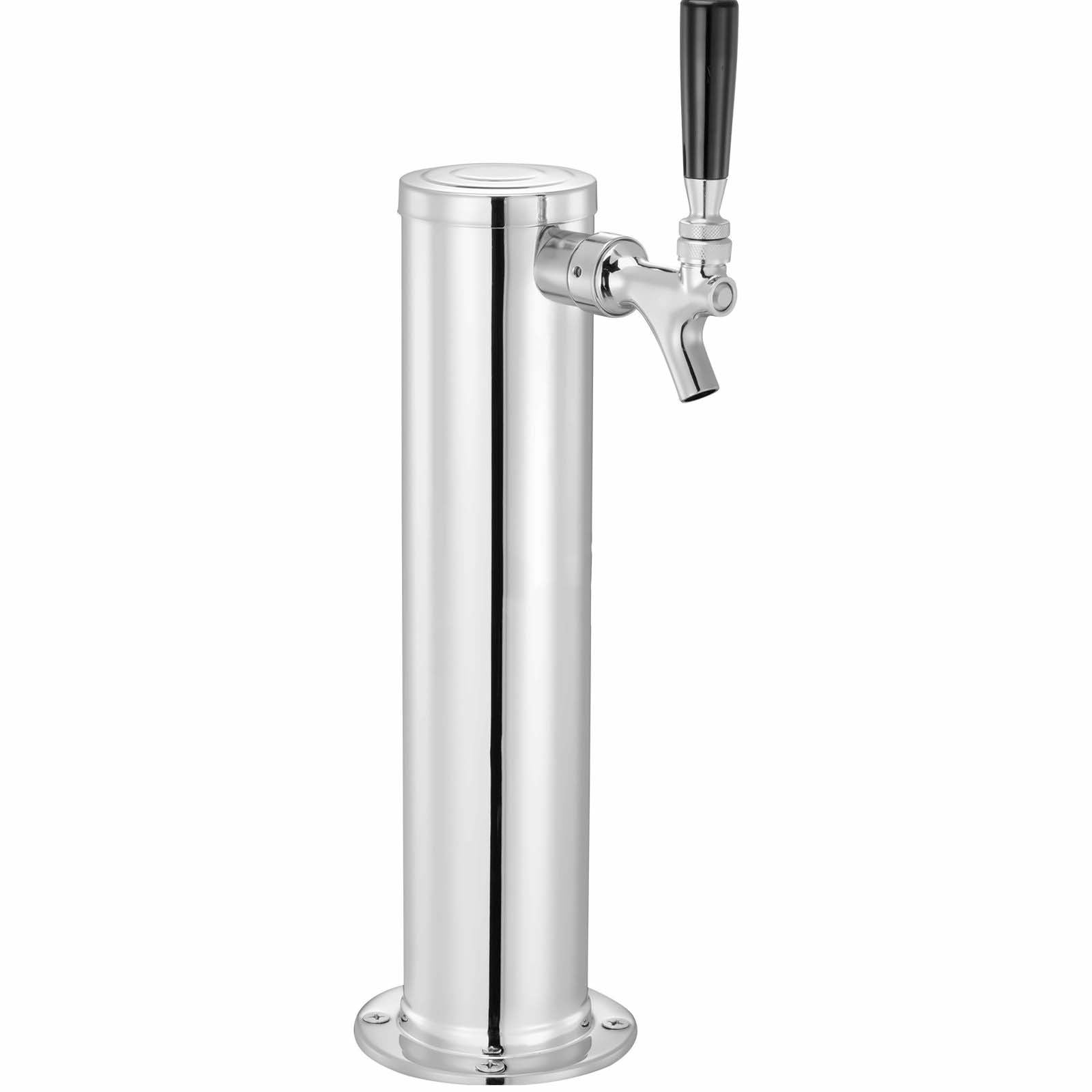 Kegerator Tower Kit, Single Tap Beer Dispenser - Stainless Steel, CGA320 Regulator, D-System Coupler, Home Bar & Party