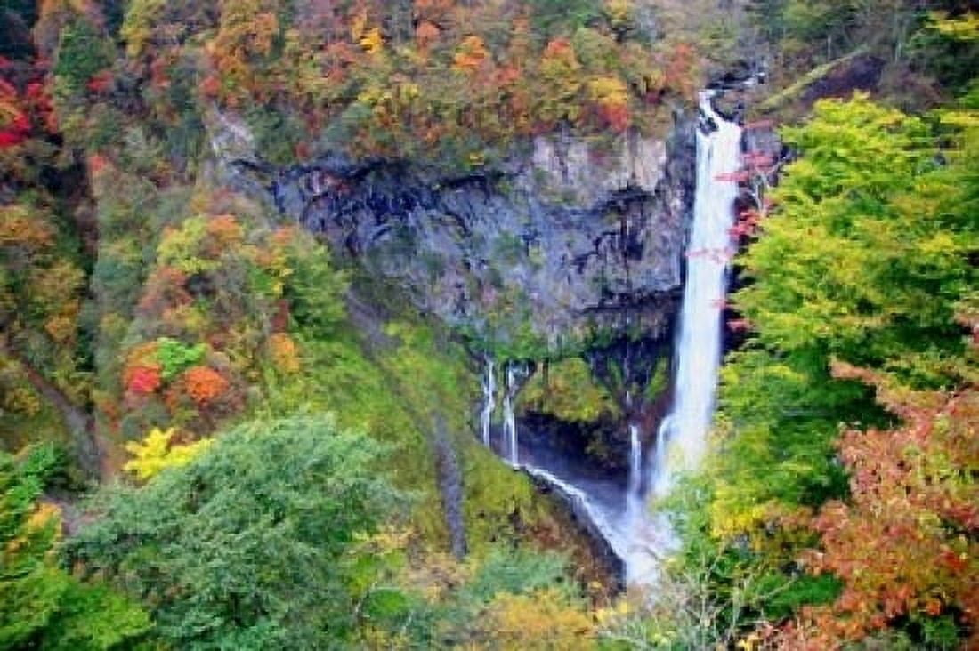 Kegon waterfall of Nikko Japan Canvas Art - Kymri Wilt DanitaDelimont (36 x 24)