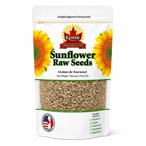 Kehar Foods Hulled Sunflower Seeds - 300g | Nutritious Snack | Rich in Protein, Fiber & Healthy Fats | Perfect for Baking, Cooking & Snacking | No Shell, Ready to Eat