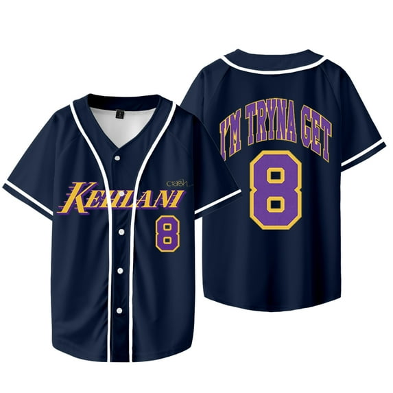 Kehlani 8 Jersey Crash World Tour Merch Baseball Jacket Women Men Fashion Short Sleeve T-Shirts