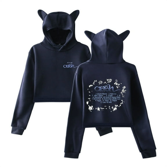 Kehlani Crash Cat Ear Sweatshirts Casual Fashion Short Hoodies Unique Women Clothing
