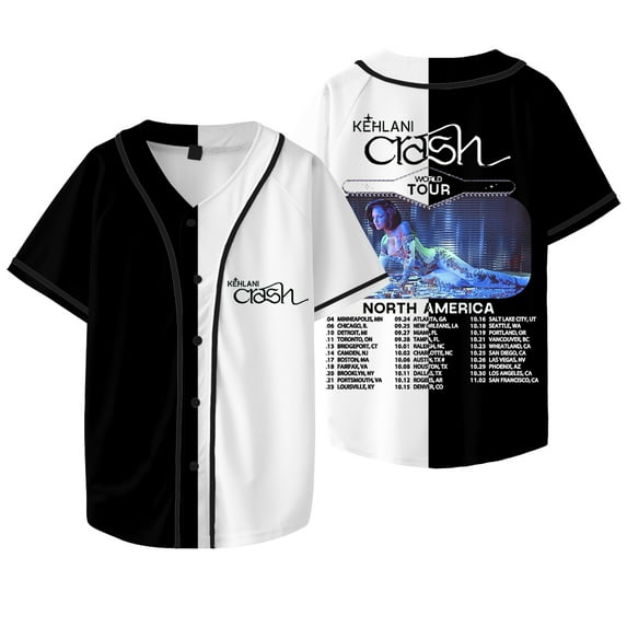 Kehlani Crash World Tour Merch Baseball Jacket New Logo Tee Women Men Fashion Casual V-neck T-Shirts