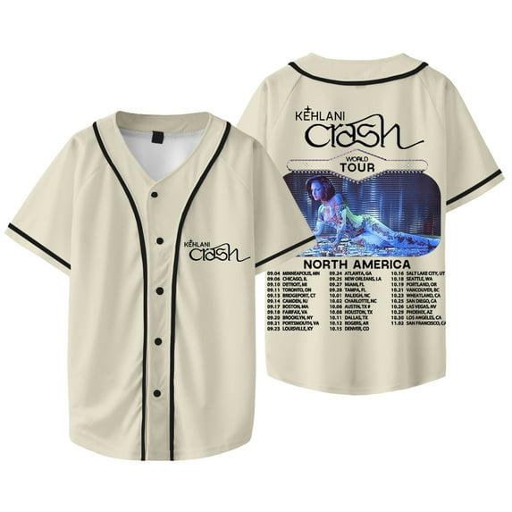 Kehlani Crash World Tour Merch Baseball Jacket New Logo Tee Women Men Fashion Casual V-neck T-Shirts