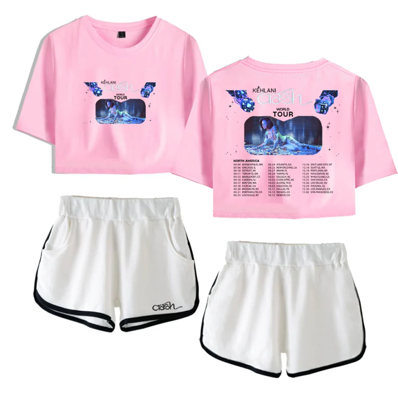 Kehlani Merch Crash World Tour Crop Top T-shirt Suits Music T Shirt Women Girls Short Sleeve Tees