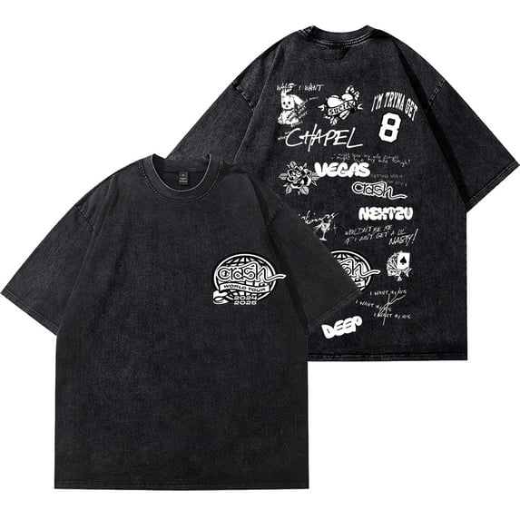 Kehlani Tracklist Vintage Wash Tee Crash World Tour Merch Cotton T-Shirts Women Men Fashion Short Sleeve