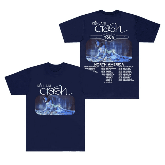 Kehlani merch 2025 Crash World Tour tshirt crewneck short sleeve tshirt men/women concert tops