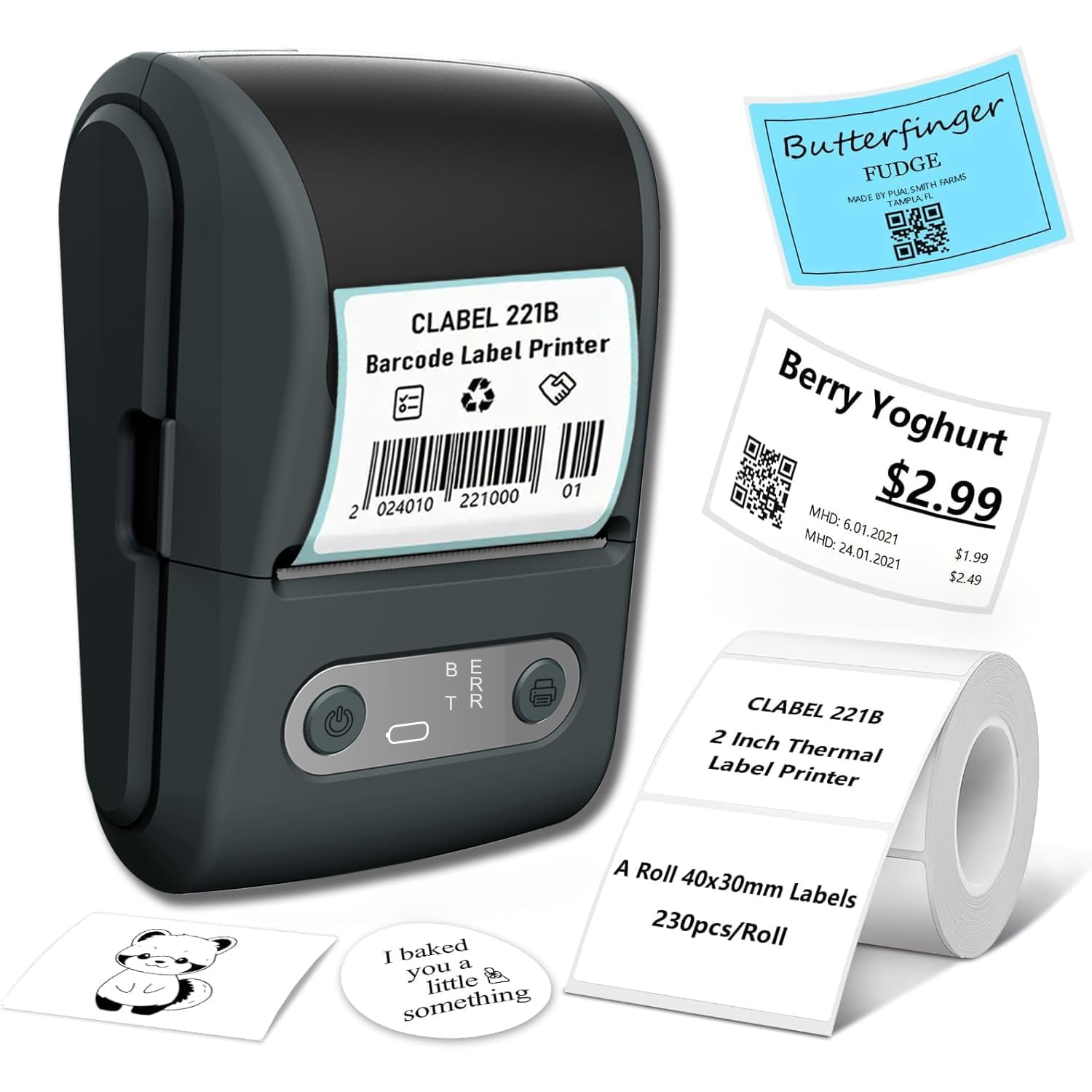 Kehuitry Label Maker Machine with Tape, Portable Thermal Label Printer ...