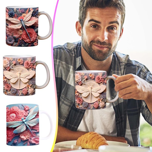 Kehuo 3D Bookshelf Mug 3D Bookshelf Coffee Mug 3D Effect Ceramic