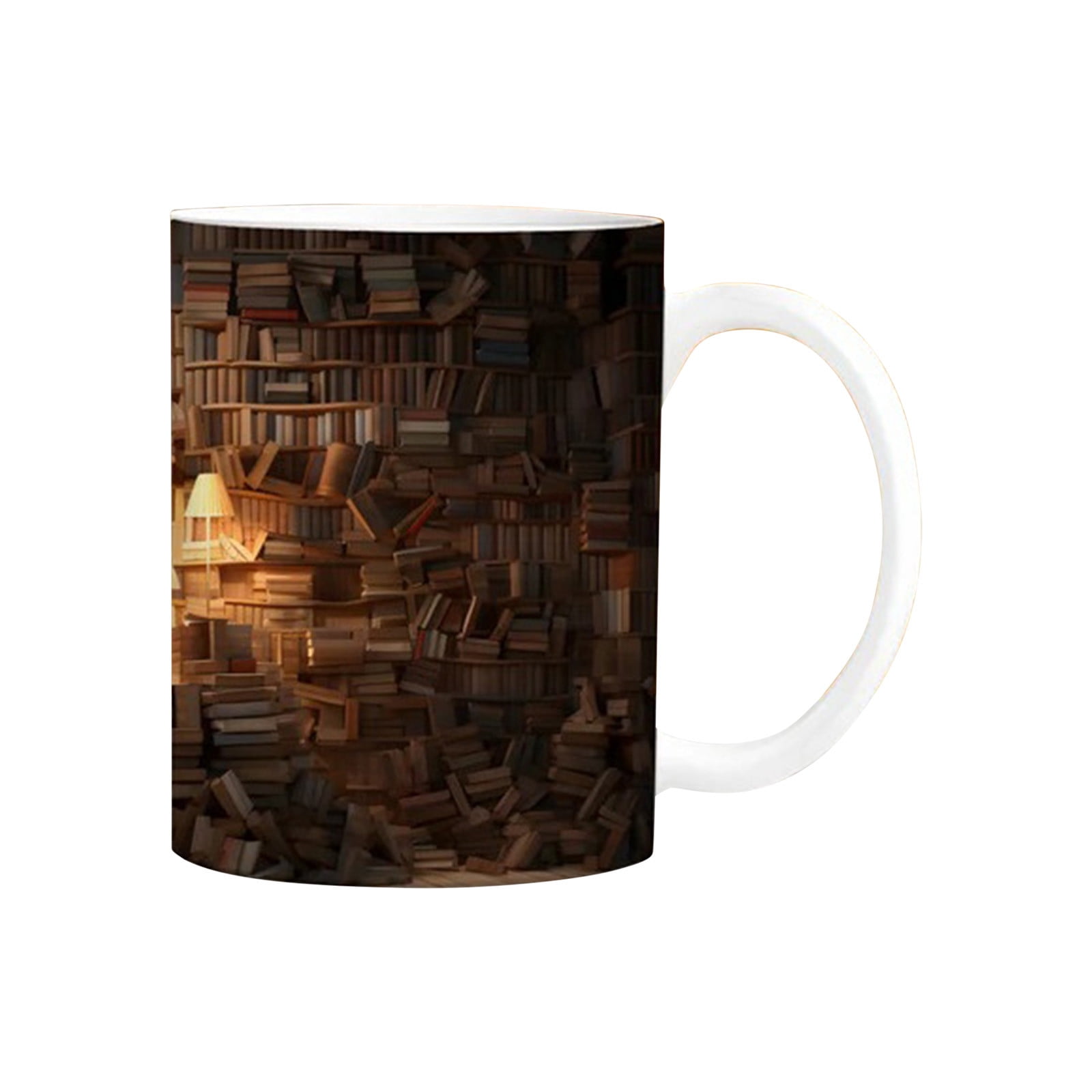 Kehuo 3D Bookshelf Mug 3D Bookshelf Coffee Mug 3D Effect Ceramic