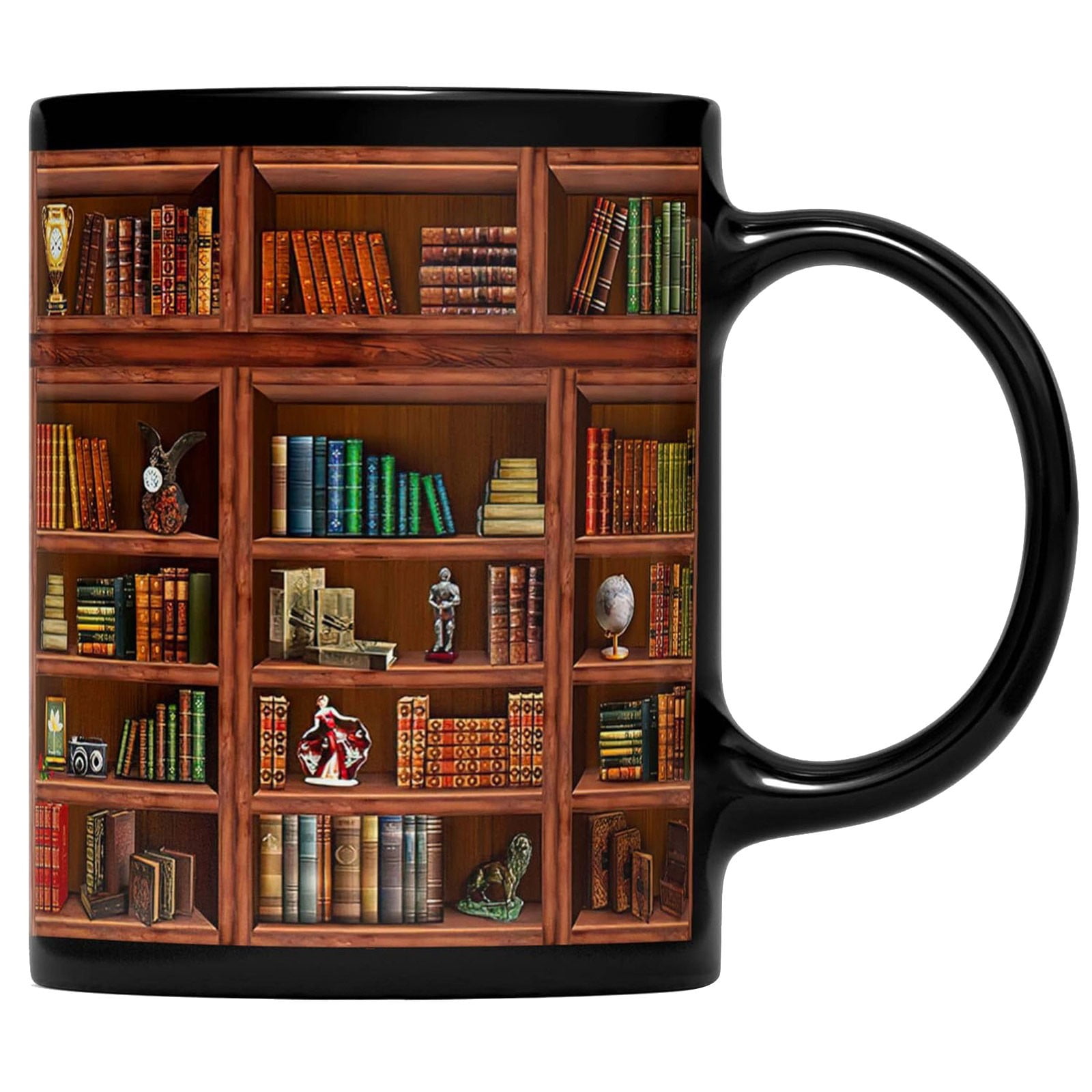 Kehuo 3D Bookshelf Mug 3D Bookshelf Coffee Mug 3D Effect Ceramic