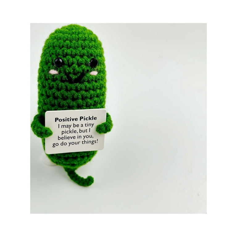 Handmade Emotional Support Pickled Cucumber Gift, Crochet Pickle Cucumber  with Positive Affirmation, Handmade Emotional Support Pickle, Gift for