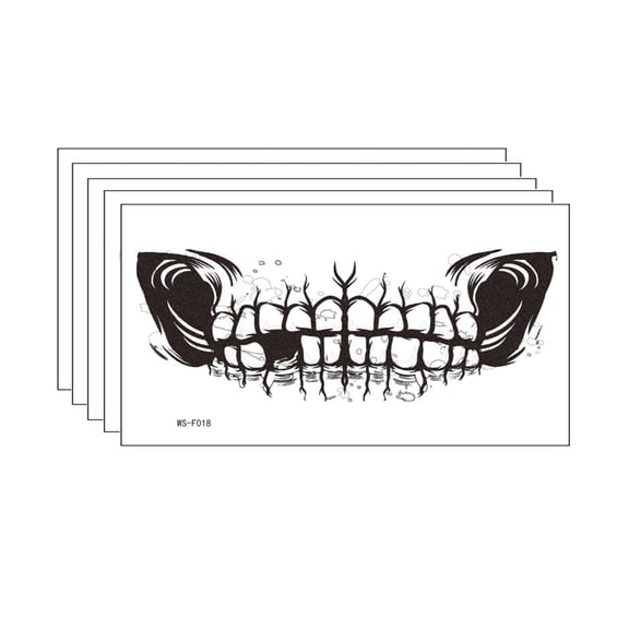 Kehuo Mouth Teeth Sticker Sticker Dark Wind Funny Makeup Sticker, Temporary Cover up