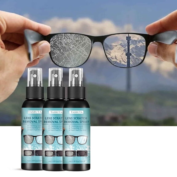 Kehuo New Lens Scratch Removal Spray Eyeglass Windshield Glass Repair Liquid 100ml, High Concentration Glasses Cleaner Spray for Sunglasses Screen Cleaner Tools