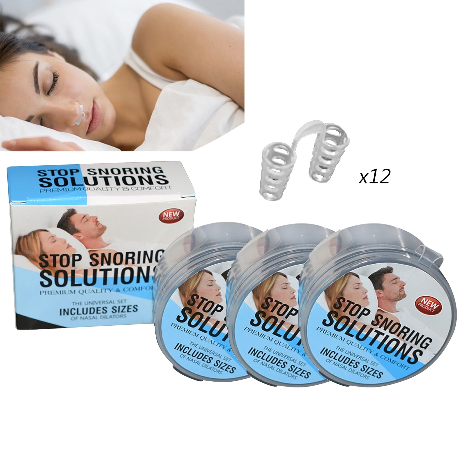 Kehuo Snoring Plugs 4 Pieces Snoring Nose Clips Nose Dilator