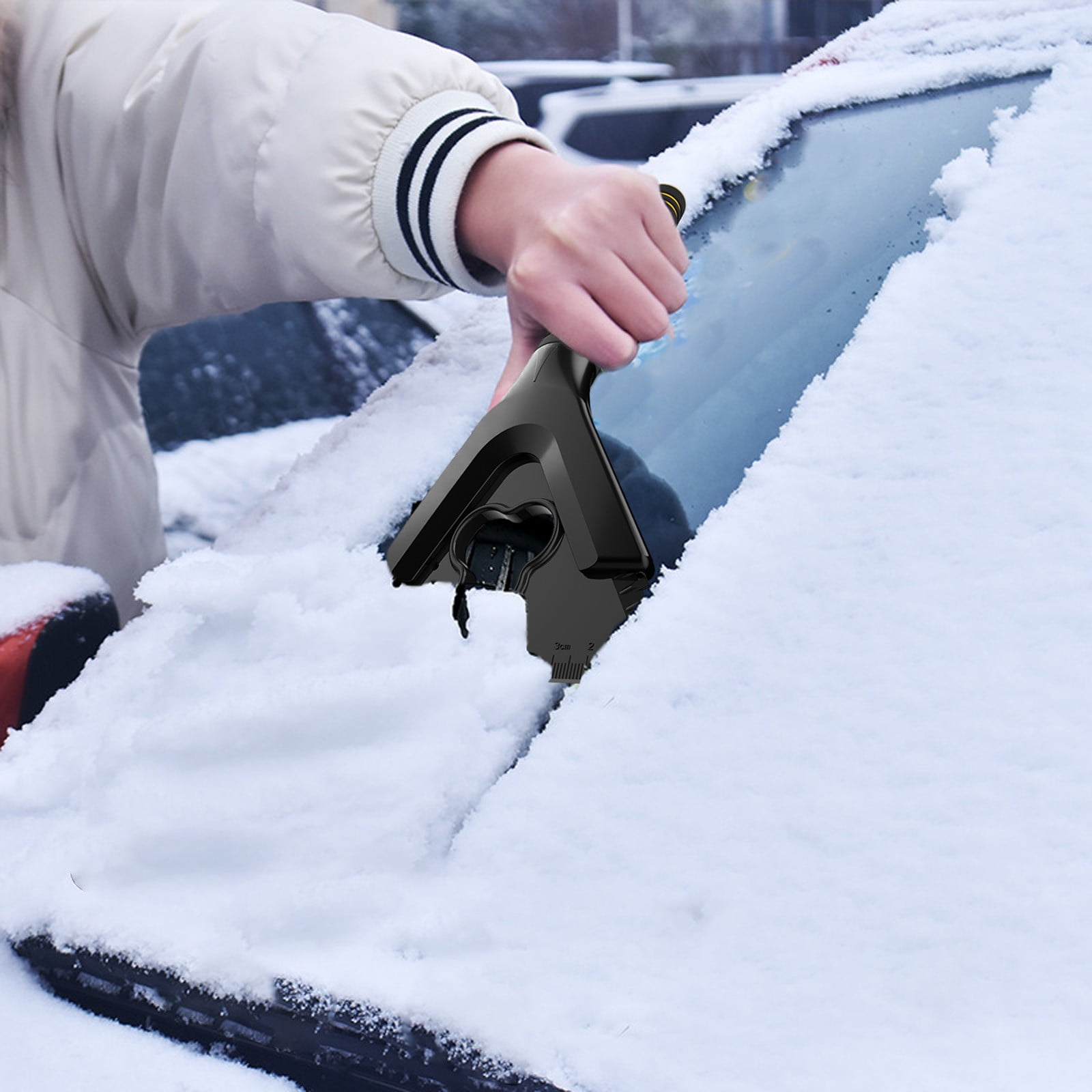 Kehuo Snow Shovel for Car, 5 in 1 Snow Brush with Squeegee and Ice Scraper for Car Windshield